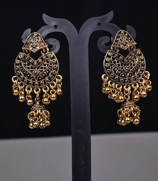 Golden Tone Imitation Earring Set
