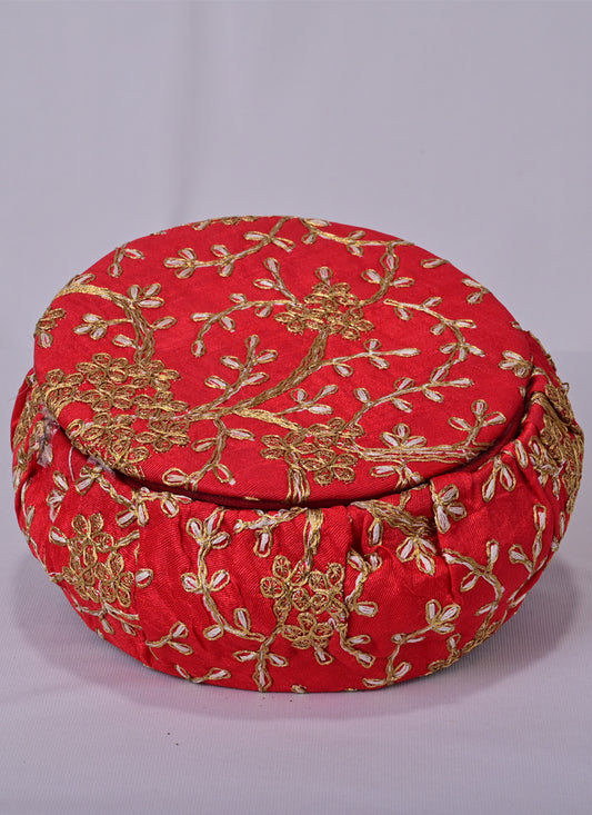 Red Embroidered Jewellery storage Matki Bag