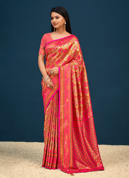 Multicolor Banarasi Silk Zari Woven Saree