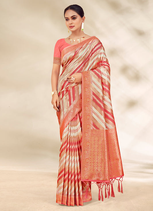 Multicolor Zari Woven Cotton Saree For Festival