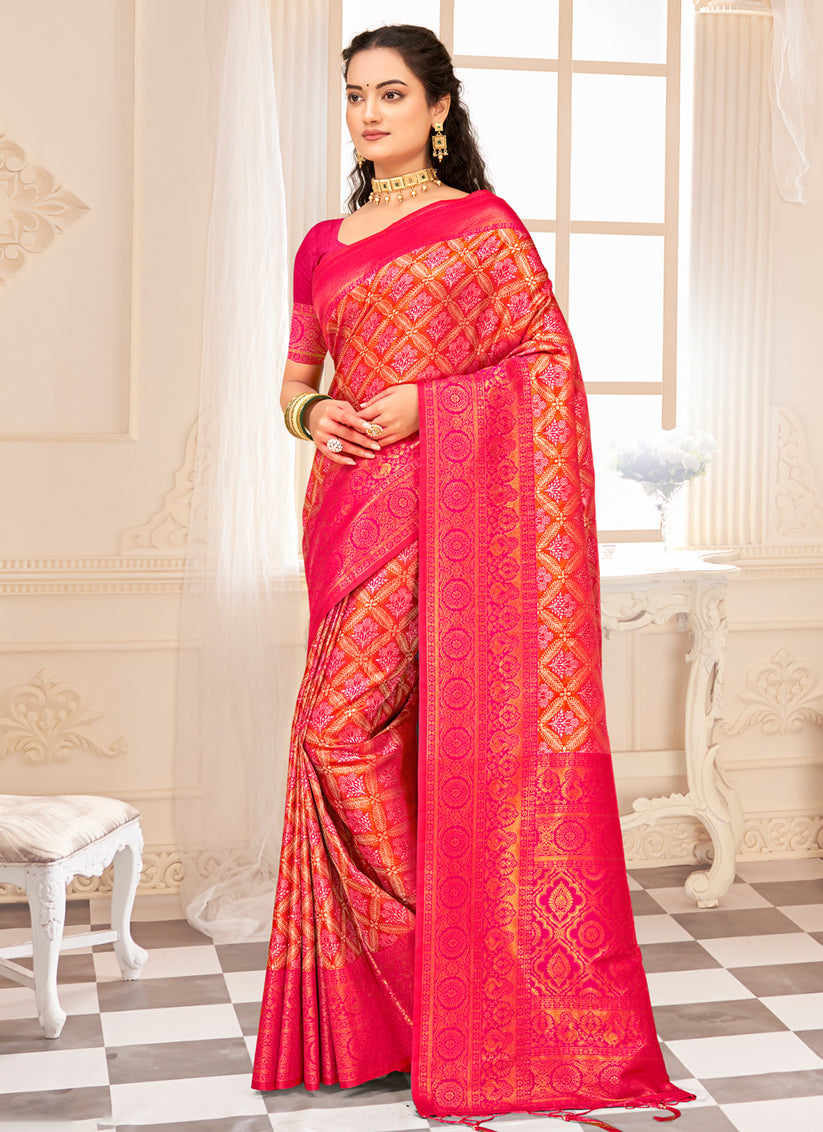 Multicolor Kanjivaram Silk Woven Saree