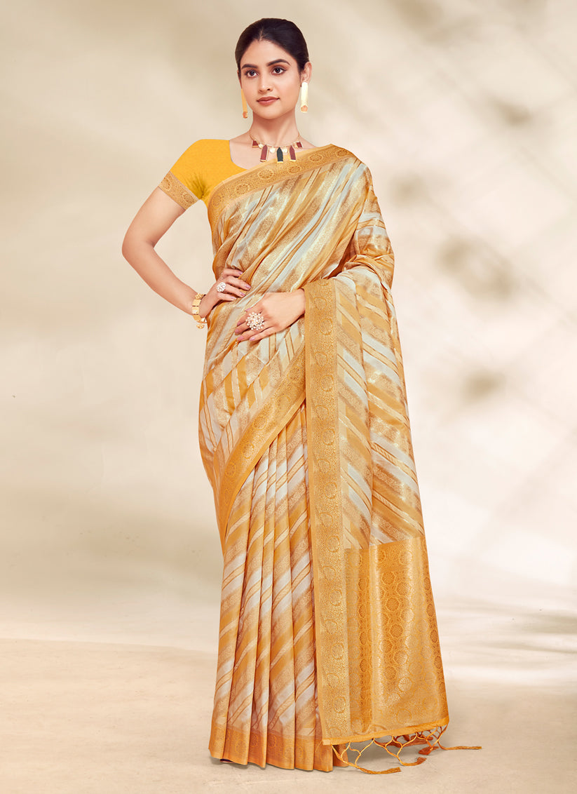 Multicolor Zari Woven Cotton Saree For Festival