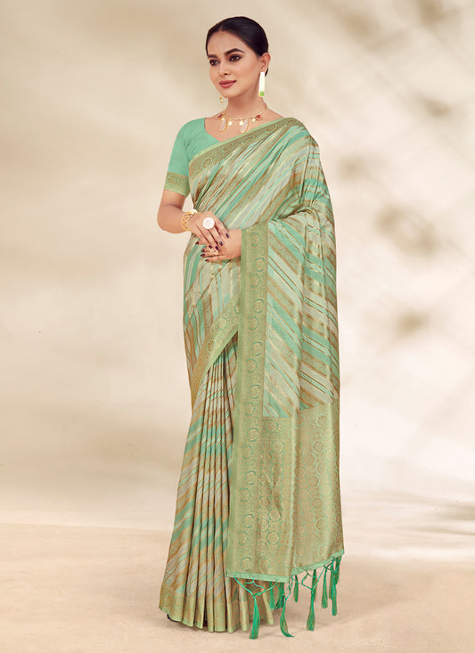 Multicolor Zari Woven Cotton Saree For Festival