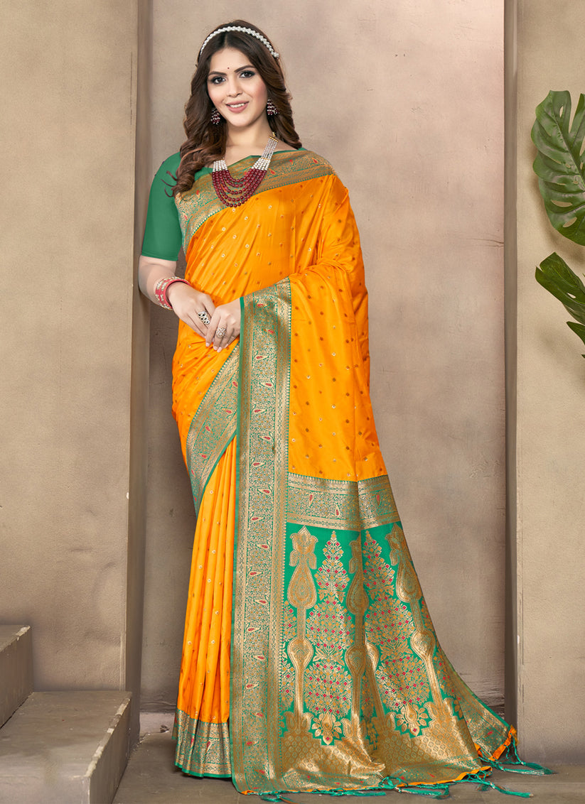 Sunny Yellow Silk Zari Woven Saree