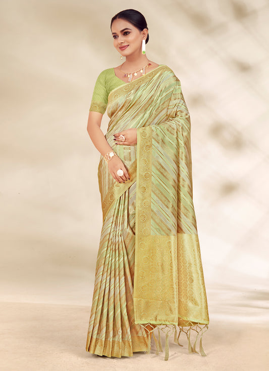 Multicolor Zari Woven Cotton Saree For Festival