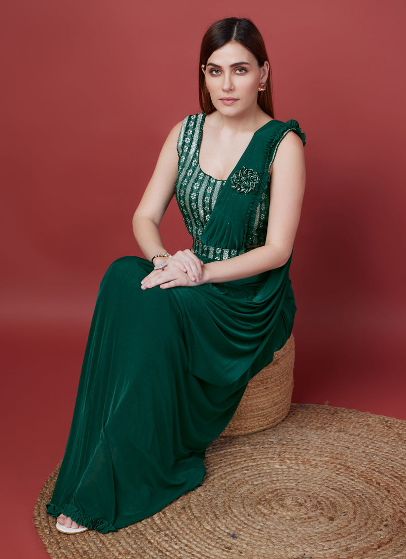 Green Imported Party Wear Saree