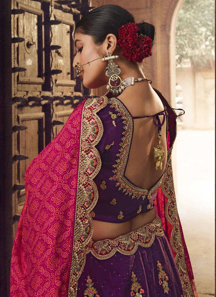 Purple Viscose Designer Lehenga Choli