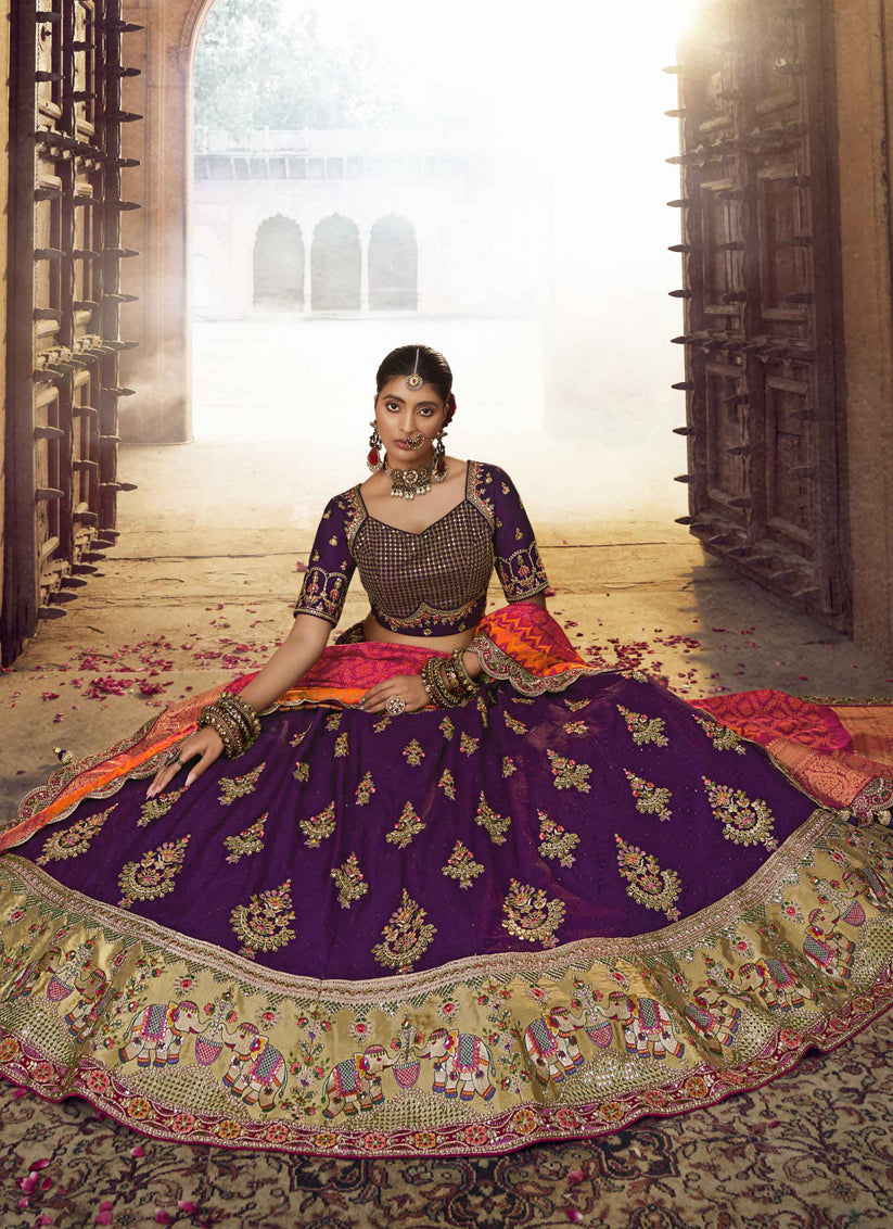 Purple Viscose Designer Lehenga Choli