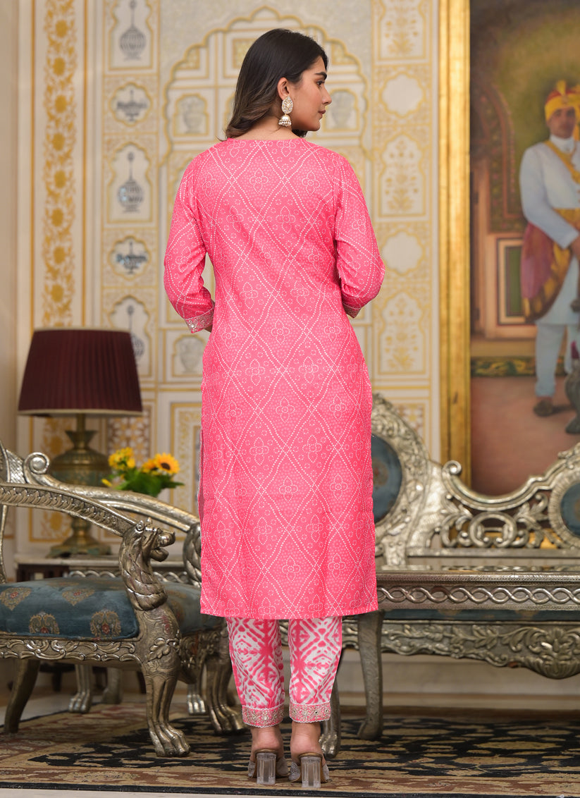 Pink festival Wear Pant Kameez Suit