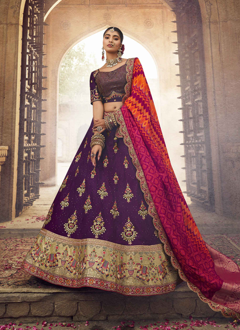 Purple Viscose Designer Lehenga Choli