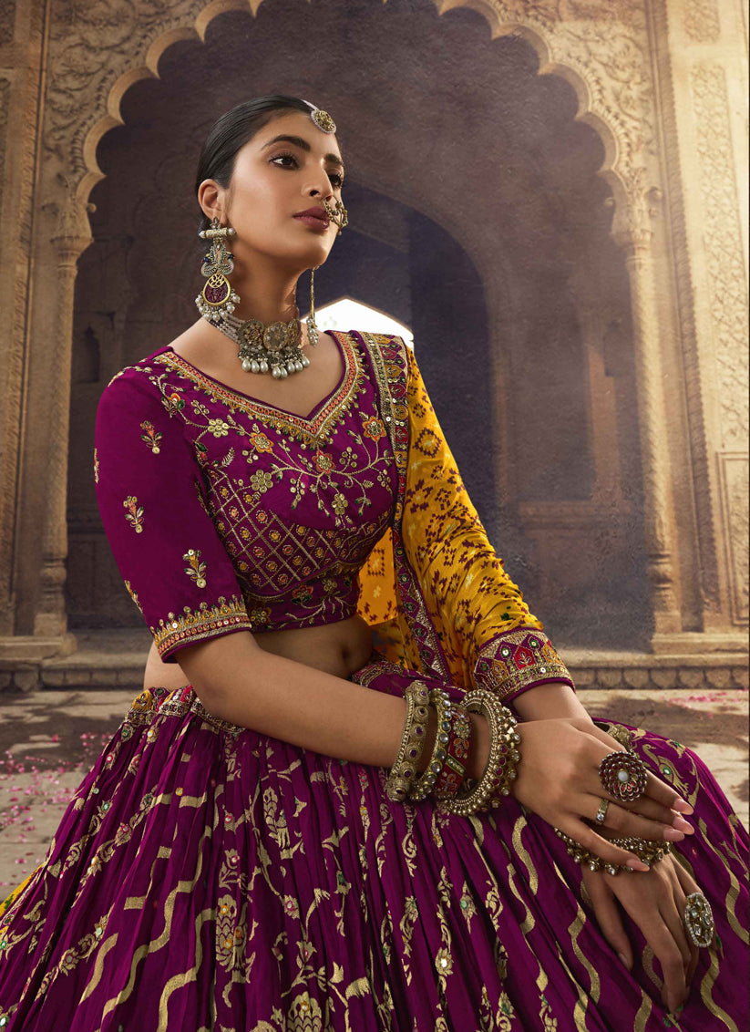 Magenta Viscose Designer Lehenga Choli