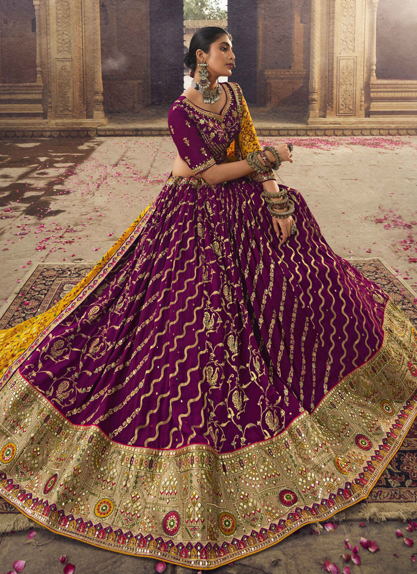 Magenta Viscose Designer Lehenga Choli