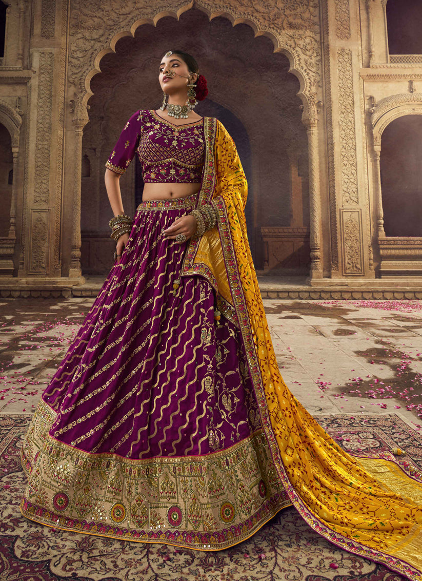 Magenta Viscose Designer Lehenga Choli