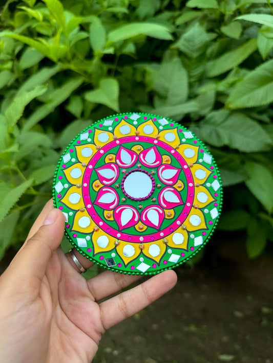 Green Mandala ArtWork Fridge Magnet (4.5 inches)