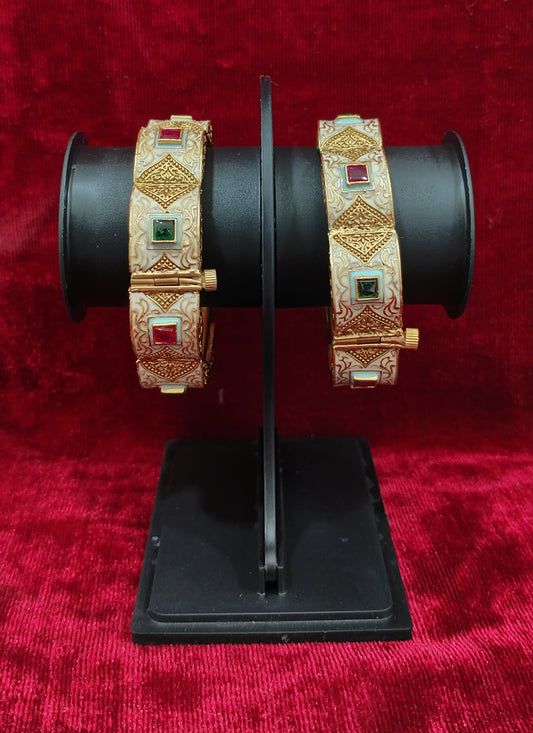 Gold Plated Meenakari Bangles Set