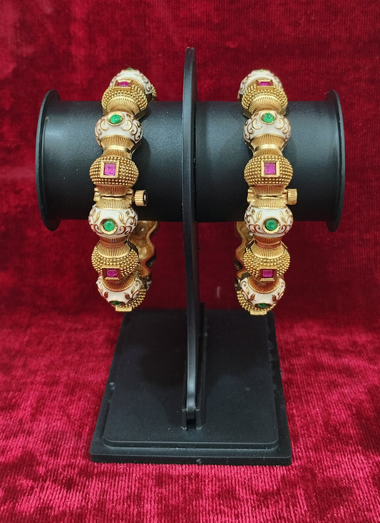 Gold Plated Meenakari Bangles Set