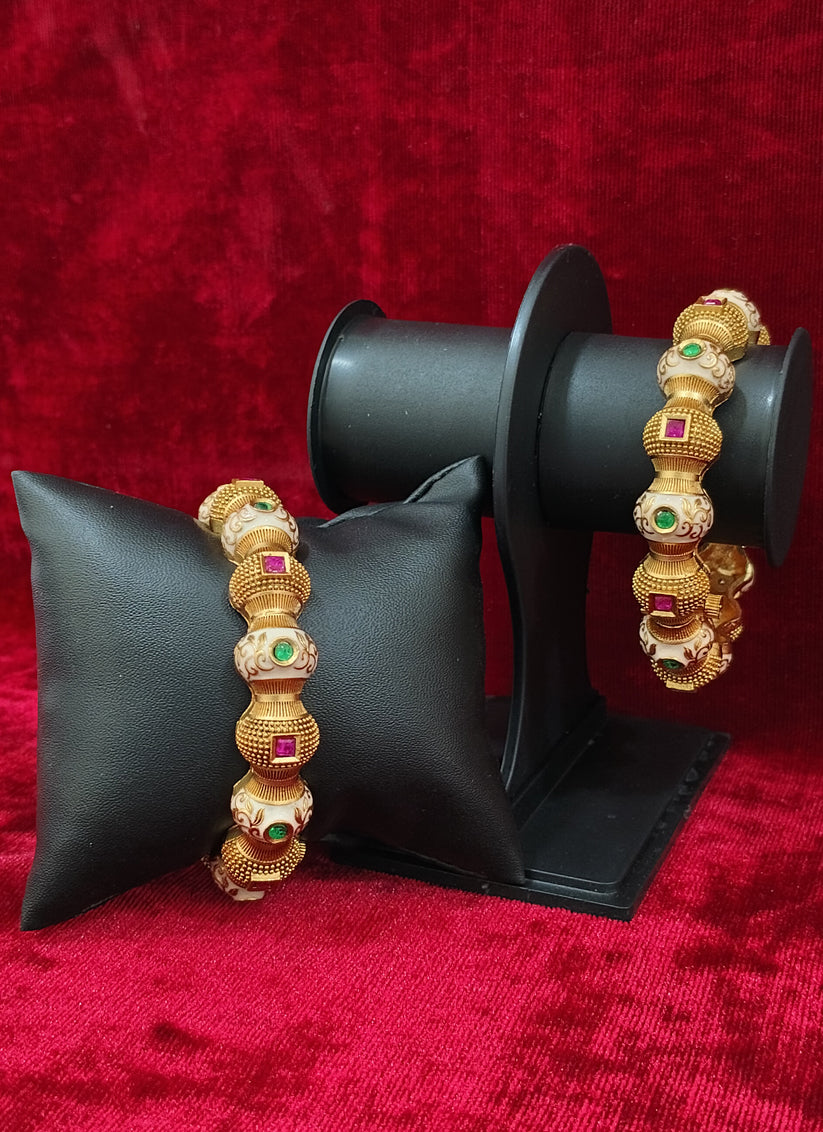 Gold Plated Meenakari Bangles Set