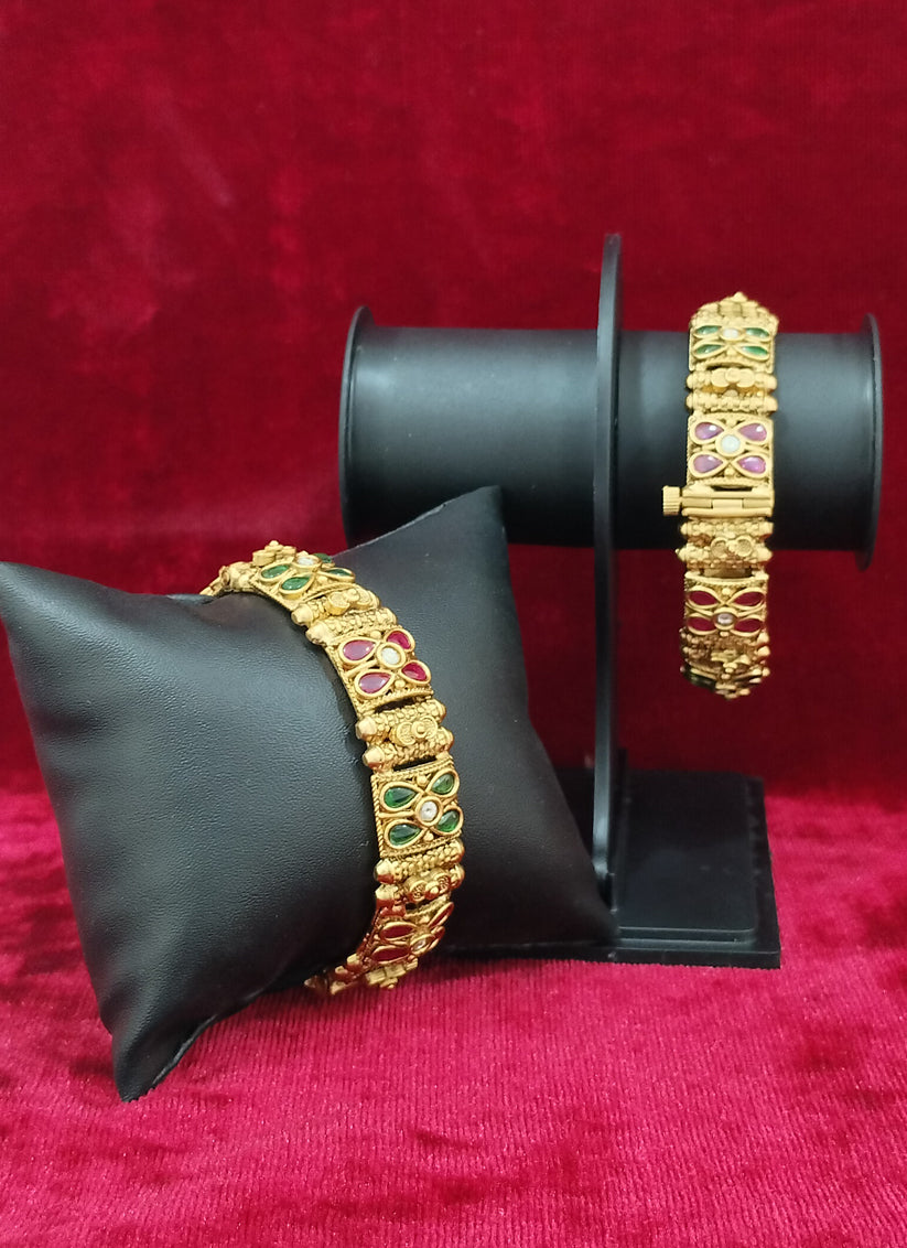 Gold Plated Fancy Bangles Set