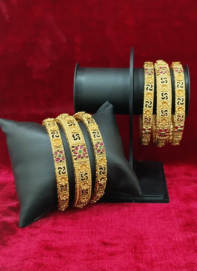 Gold Plated 3 Bangles Set