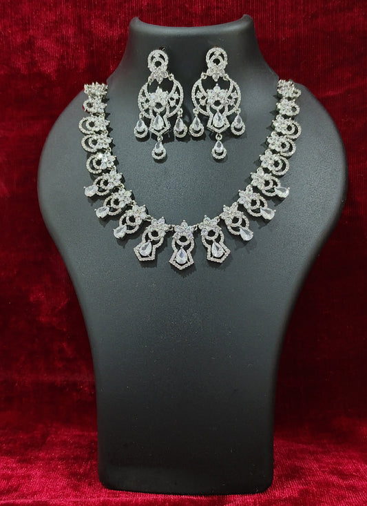 Silver AD Necklace Set