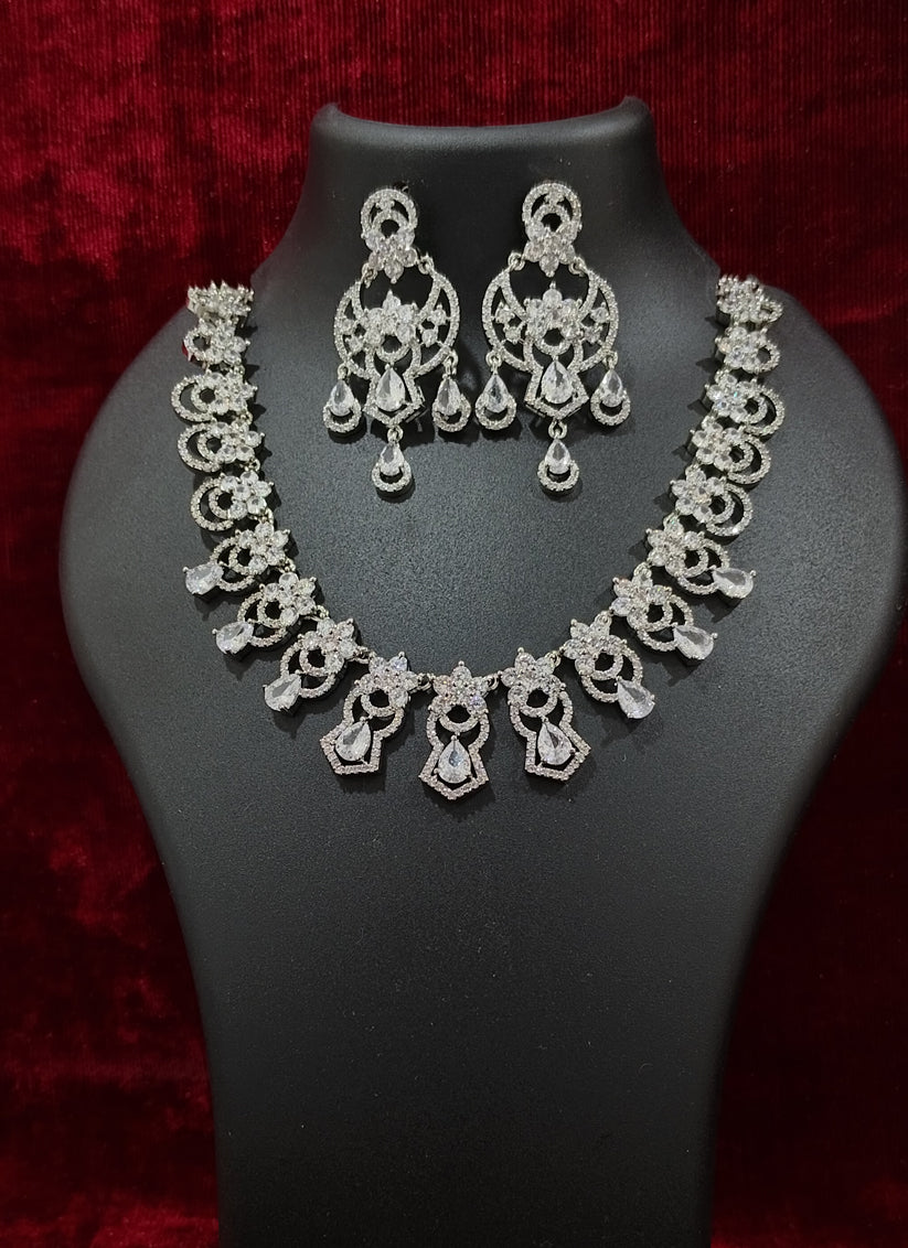 Silver AD Necklace Set