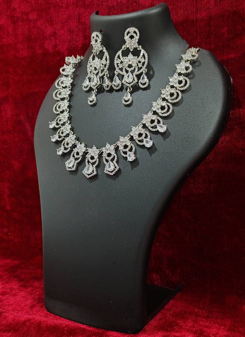 Silver AD Necklace Set