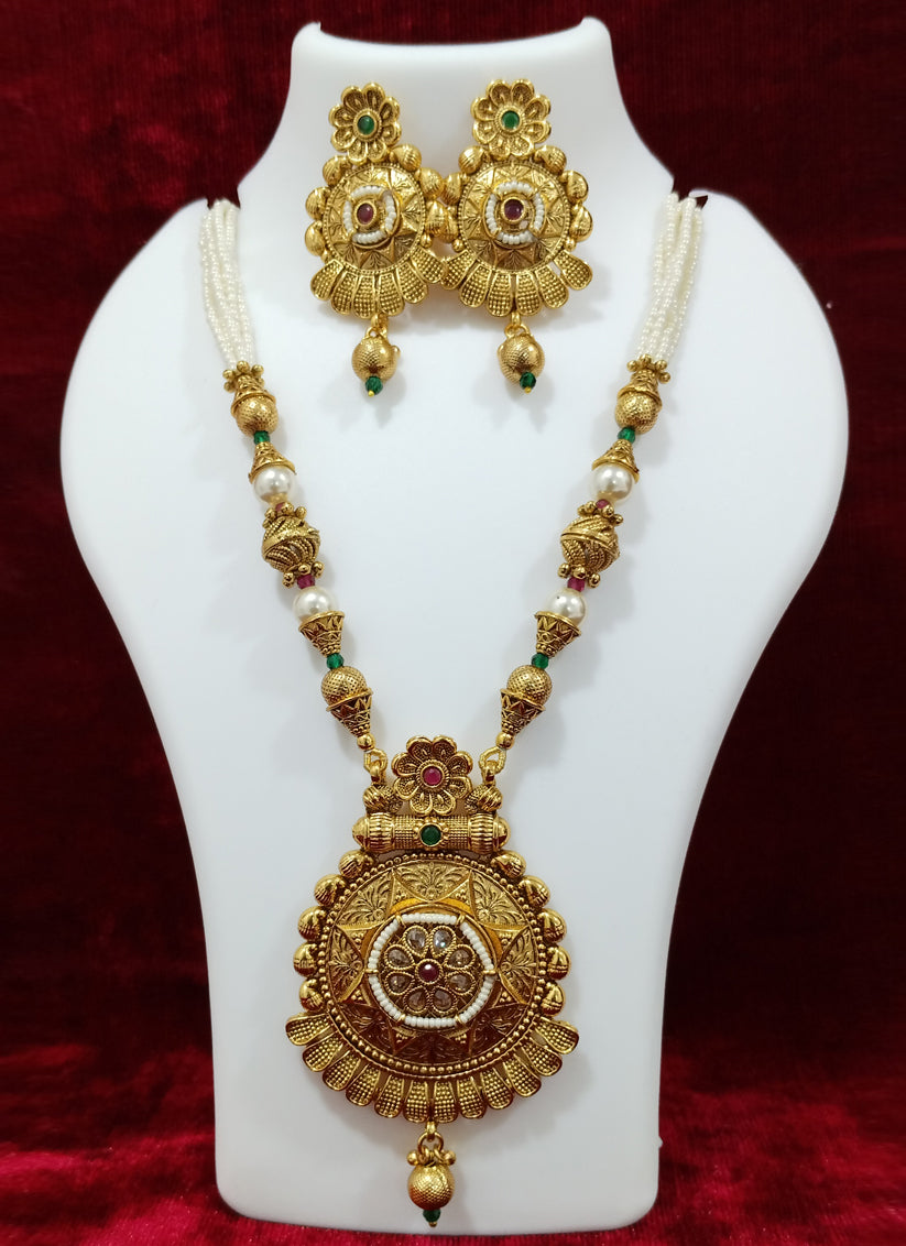 Gold Plated Heavy Choker Necklace Set