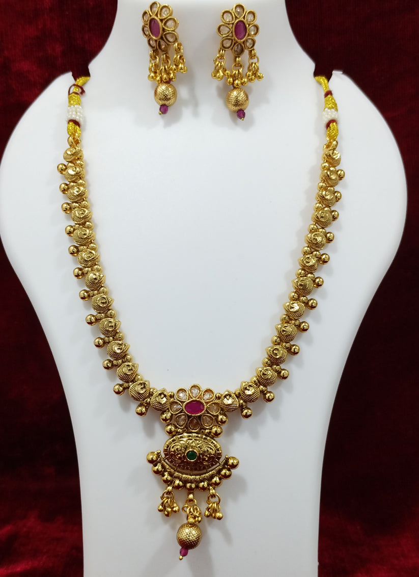 Javri Gold Plated Necklace Earring Set