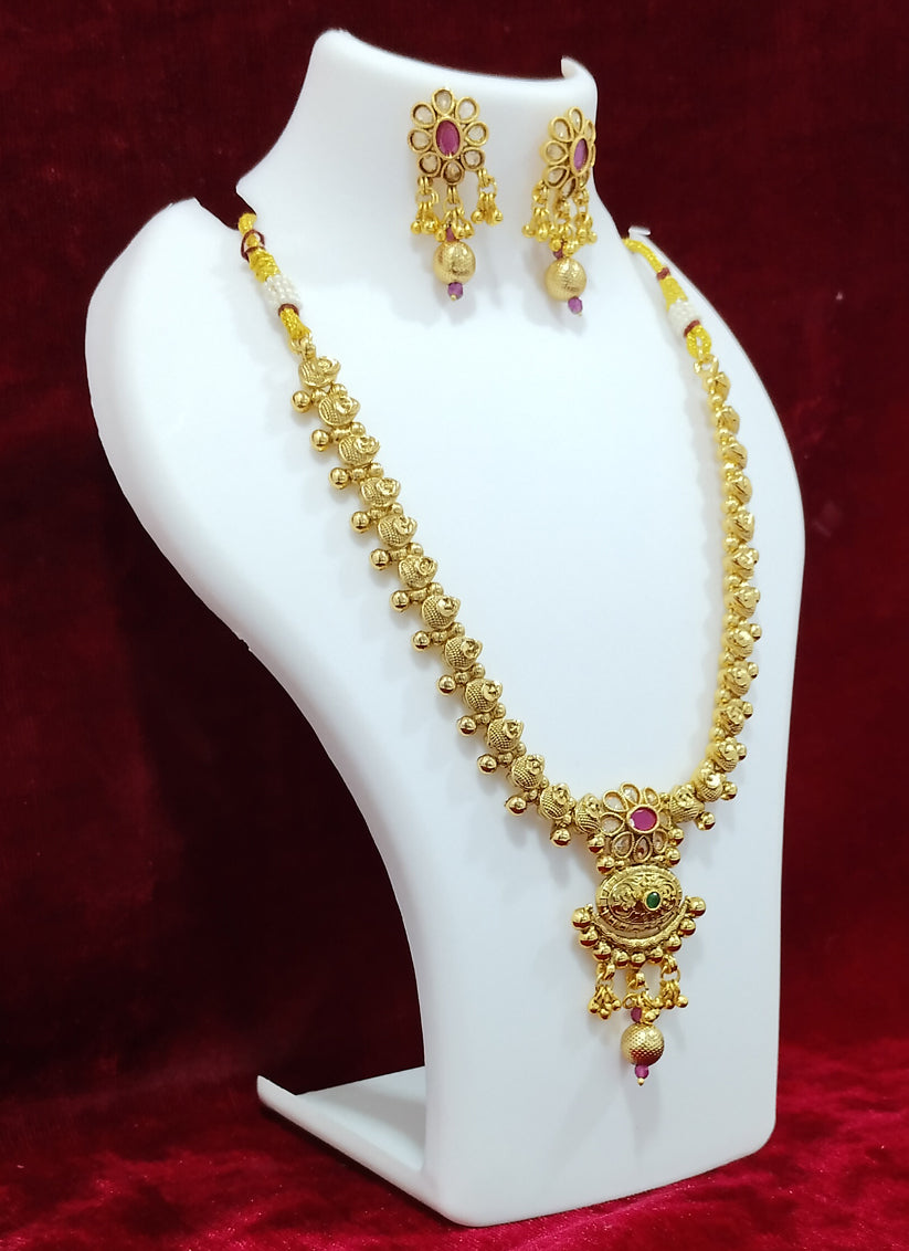 Javri Gold Plated Necklace Earring Set