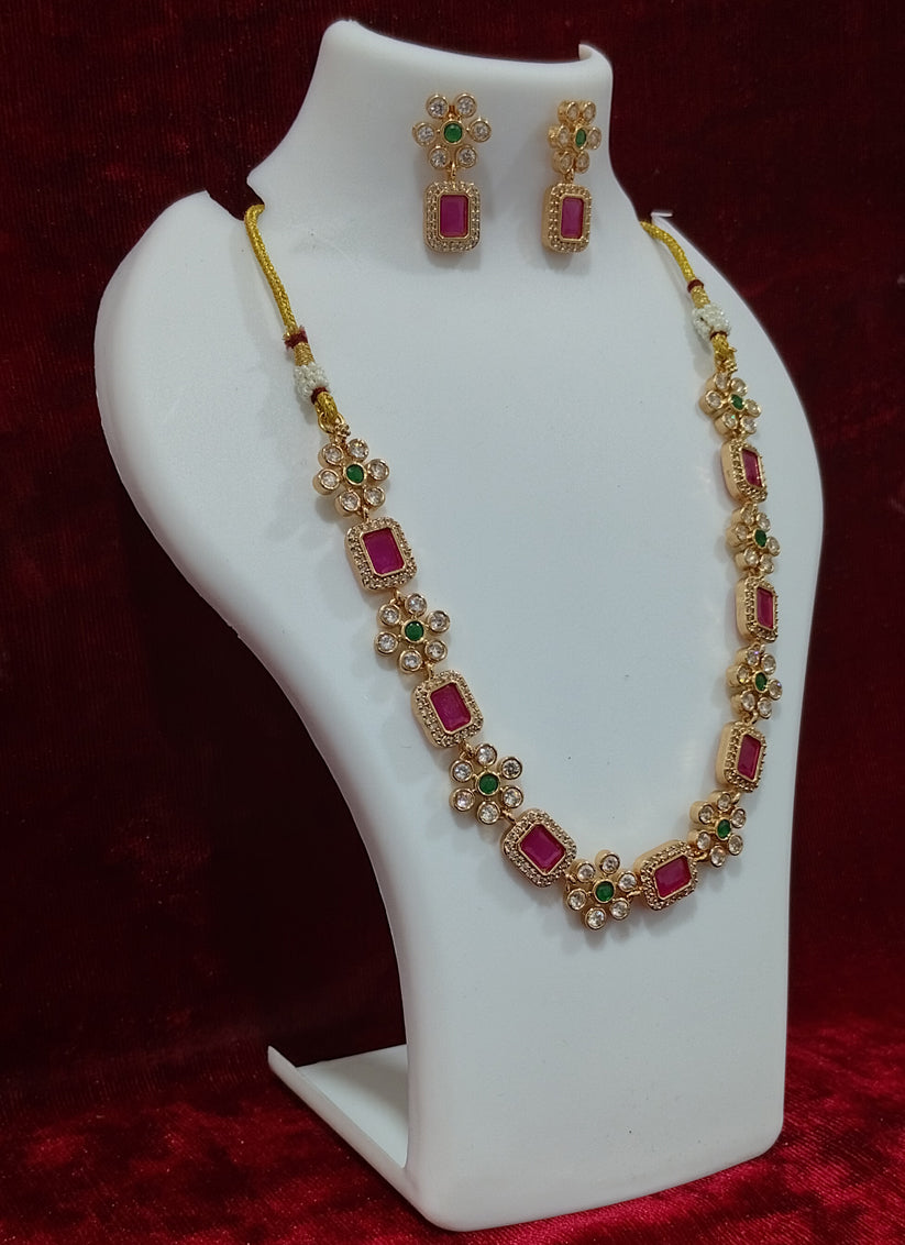 Multi Color AD Diamond Necklace Set