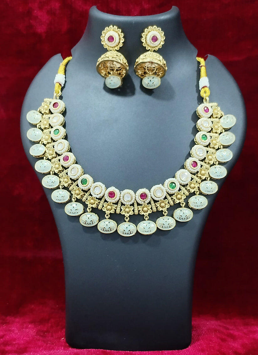 Multi Color MeenaKari Gram Necklace Set