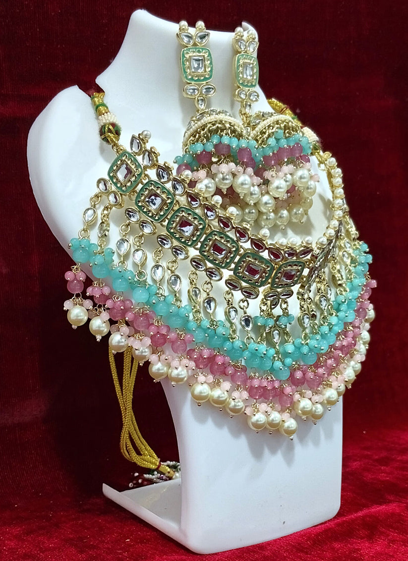 Multi Color Kundan Heavy Necklace Set