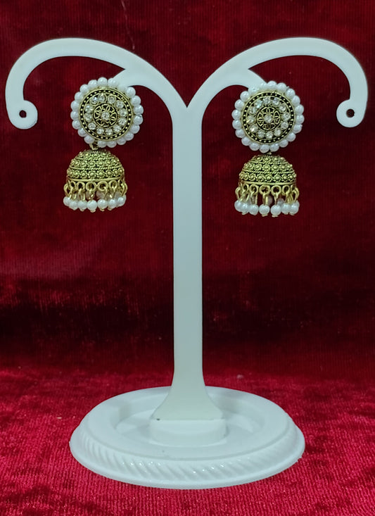 Golden Oxidised Earrings