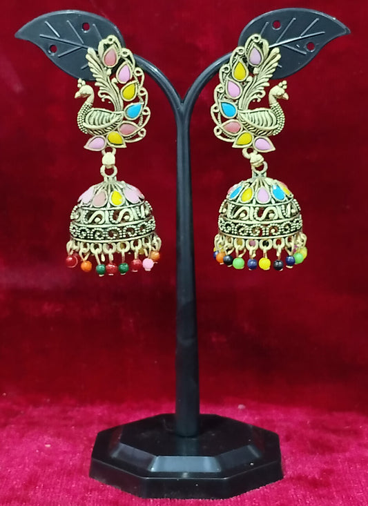Multi Color Oxidised Earrings