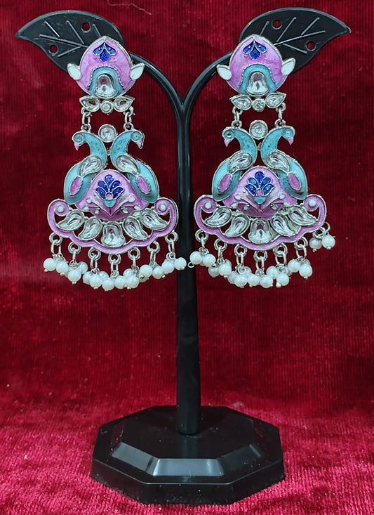 Multi Color Heavy Kundan Earrings