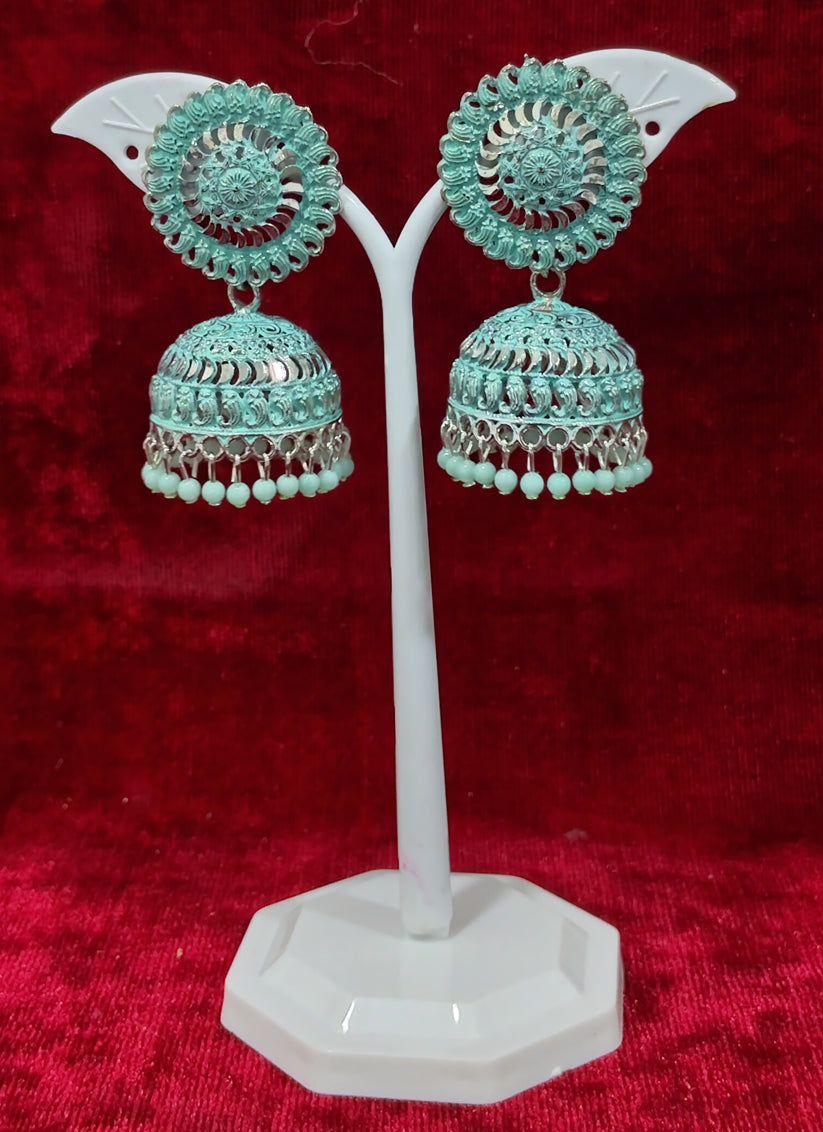 Turquoise Heavy Oxidised Earrings