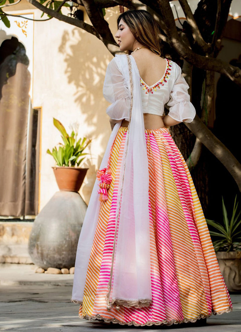 Multicolor Art Silk Festival Lehenga Choli