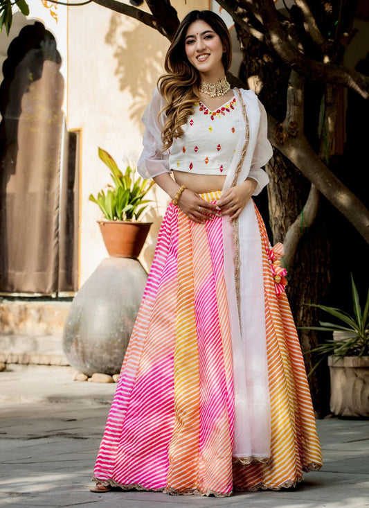 Multicolor Art Silk Festival Lehenga Choli