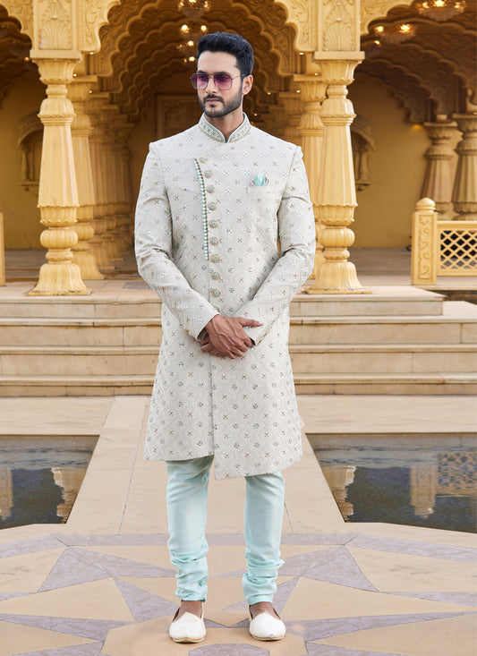 White Wedding Wear Sherwani