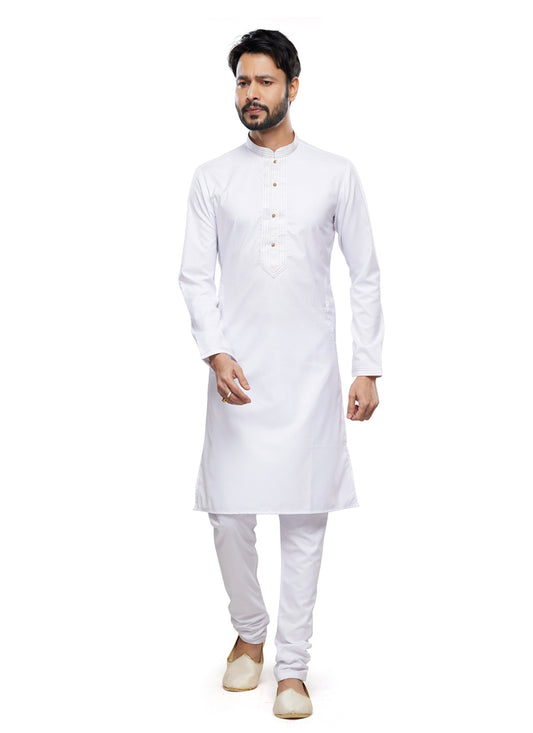 Off White Festival Wear Kurta Pyjama Set