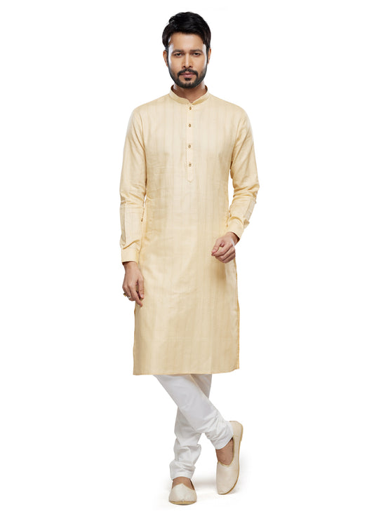 Beige Festival Wear Kurta Pyjama Set