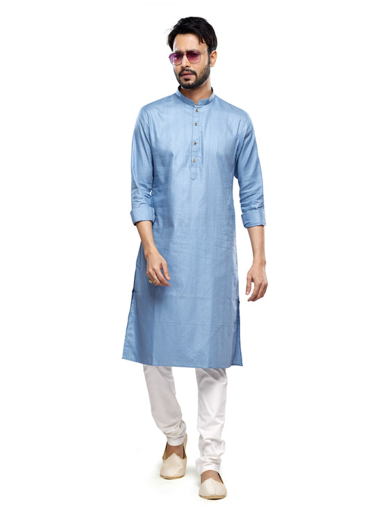 Sky Blue Festival Wear Kurta Pyjama Set