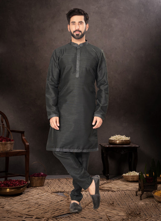 Black Mens Kurta Pajama Set