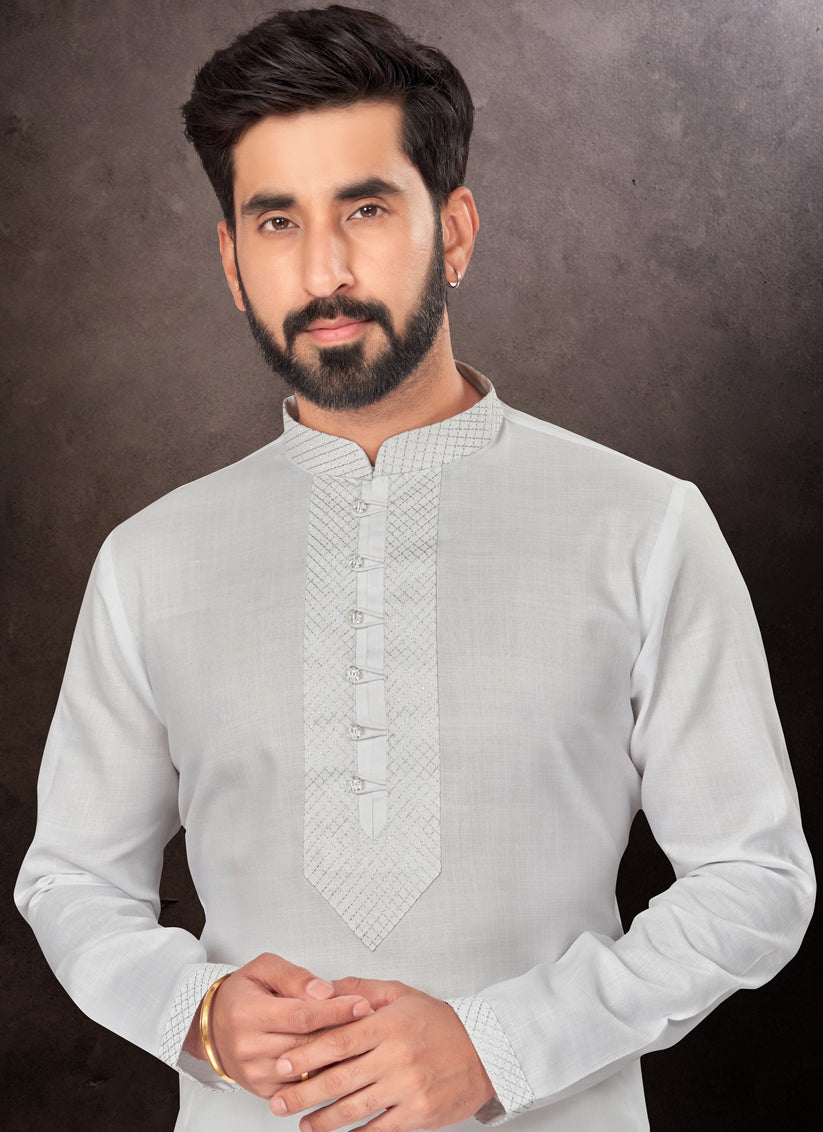 Off White Mens Kurta Pajama Set