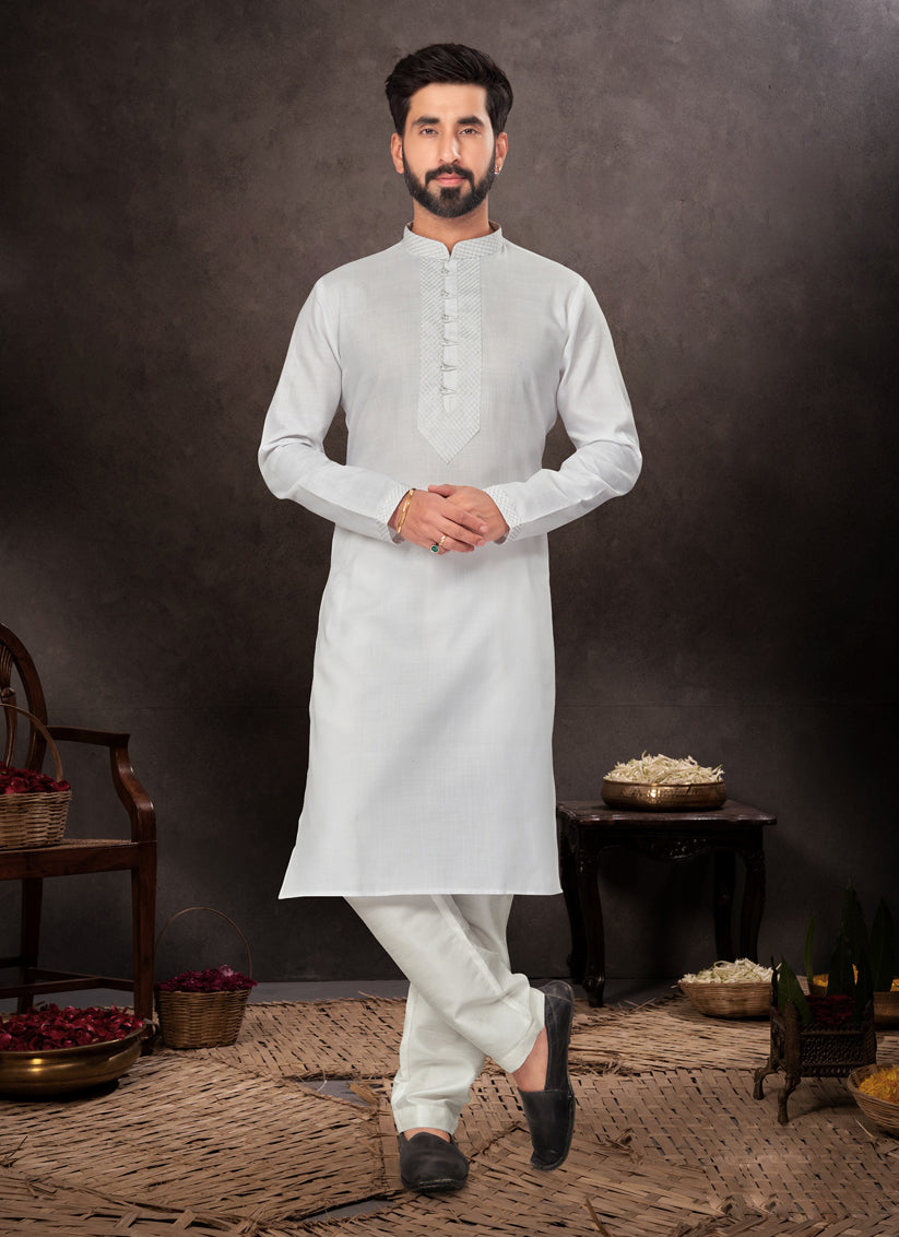 Off White Mens Kurta Pajama Set