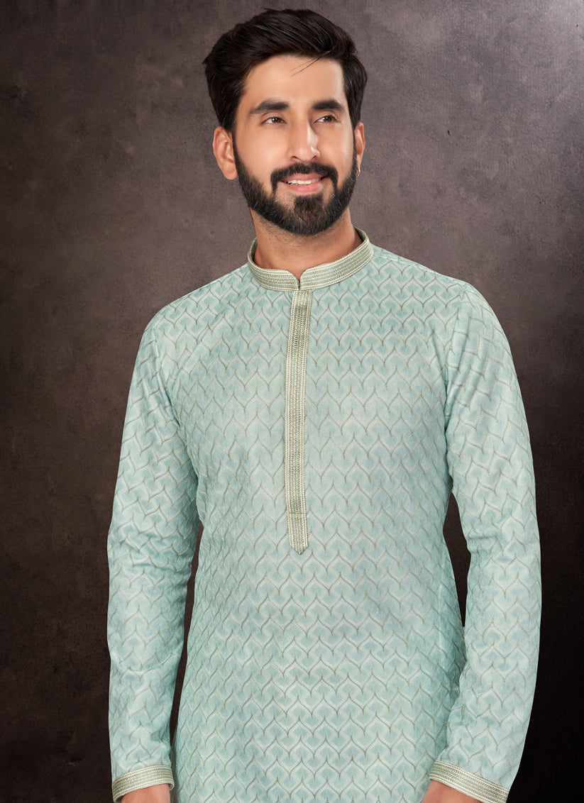 Sky Blue Mens Kurta Pajama Set