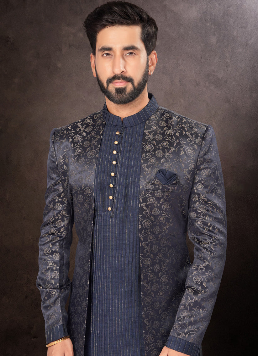 Navy BLue Mens Designer Indo Western