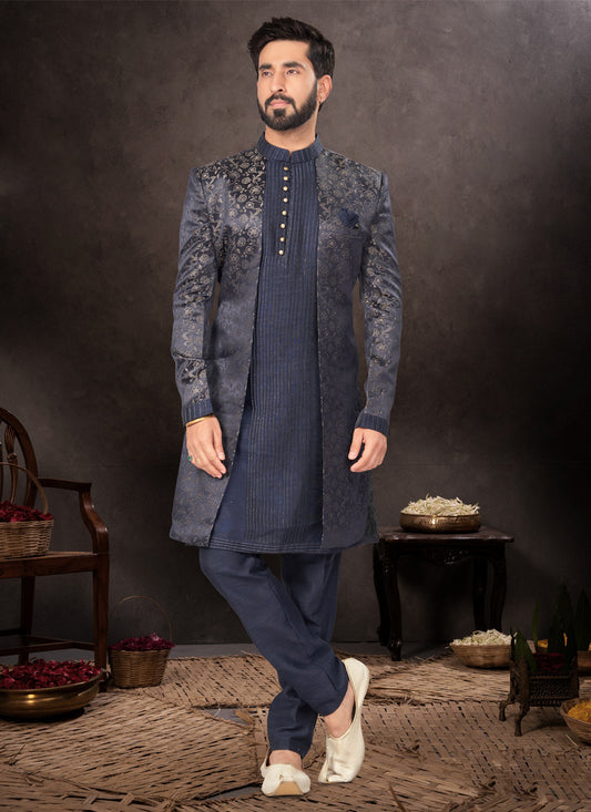 Navy BLue Mens Designer Indo Western