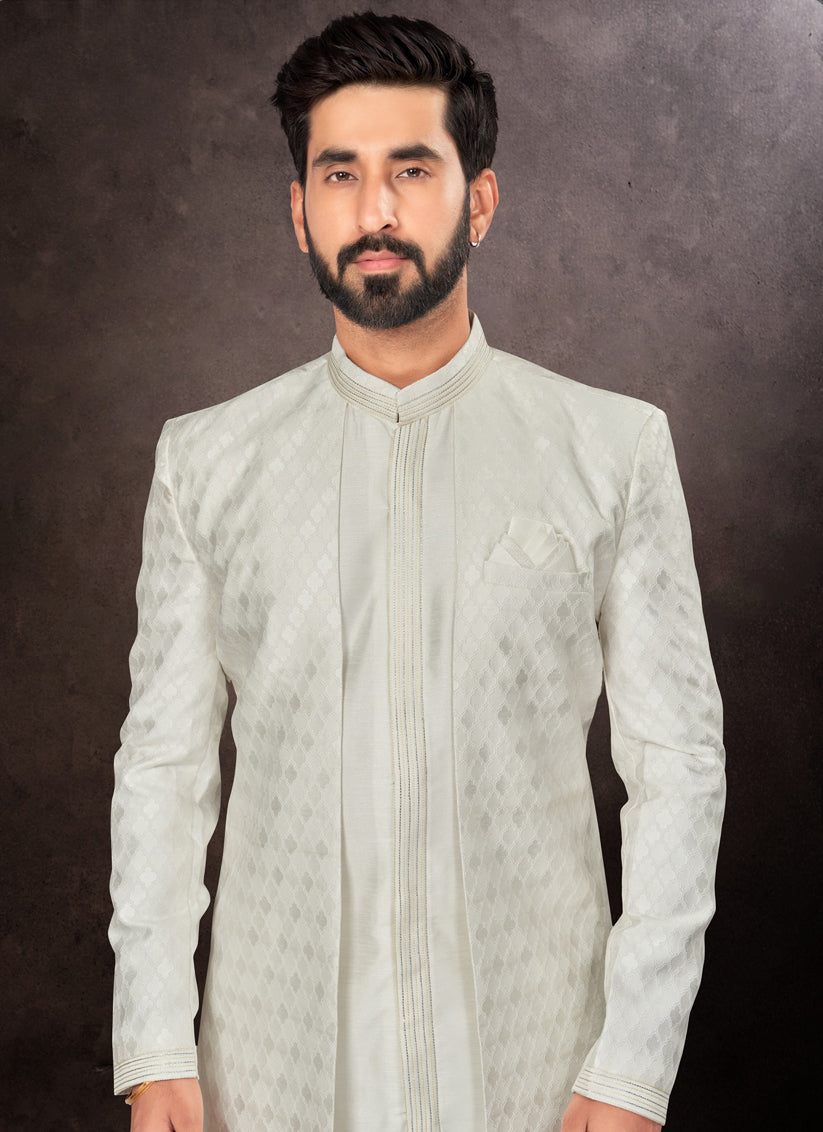 Off White Mens Designer Indo Western