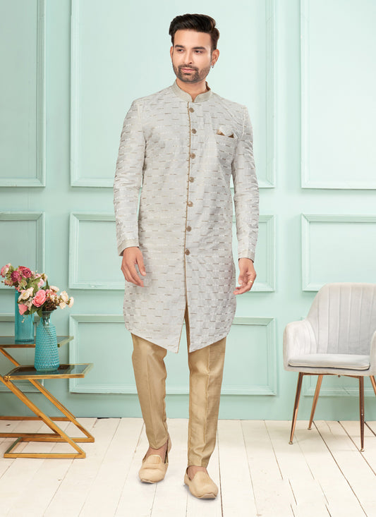 Off White Mens Indo Western Suit